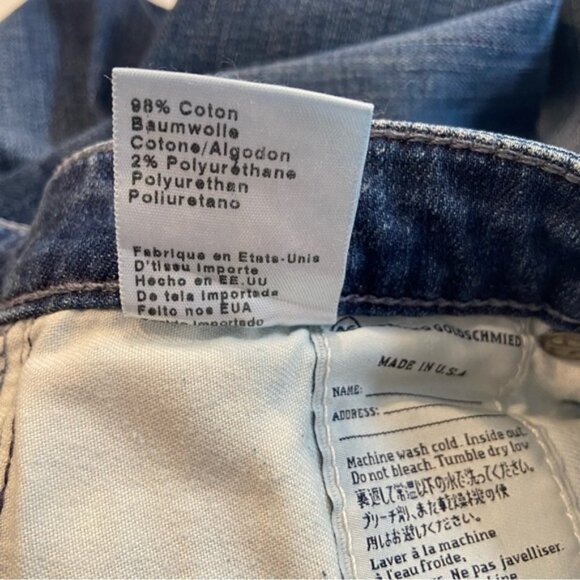 AG Adriano Goldschied The legging super skinny blue stretchy soft denim short 28 - Picture 6 of 9